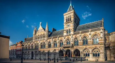 Northampton Guildhall and historic town architecture, representing TradeHub Platform helping Northampton tradespeople strengthen local SEO, build better websites and improve online visibility.